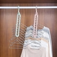 thumbnail image 5 of 2 Pack Space Saving Hangers Clothes Hangers, Closet Organizers and Storage, Smart Space Saver Sturdy Plastic Hangers with 9 Holes for Heavy Clothes, Green, 5 of 5