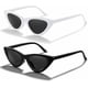 thumbnail image 1 of Two retro sunglasses classic cat-eye sunglasses UV385 protection sunglasses (black frame gray lenses white frame gray lenses)., 1 of 3