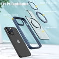 thumbnail image 3 of For iPhone 12 Pro Max Case Magnetic, Compatible with Magsafe Matte Back Cover Rotating Kickstand Bumper Rugged Phone Case Cover for Apple iPhone 12 Pro Max, Blue, 3 of 6