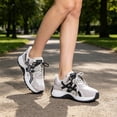thumbnail image 6 of pwidon Women's Chunky Sneakers Athletic Shoes Platform Breathable Mesh Walking Running Casual Fashion Trainers Beige 7, 6 of 9