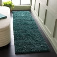 thumbnail image 2 of SAFAVIEH Fontana Jamie Solid Shag Runner Rug, Dark Green, 2'3" x 8', 2 of 7
