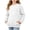 White, variant on akafmk Girls Crewneck Sweatshirts Long Sleeve Pullover Tops Solid Color Casual Sweatshirt with Pocket Fall Winter Clothes for Daily School Wear, Size 14-15 Years