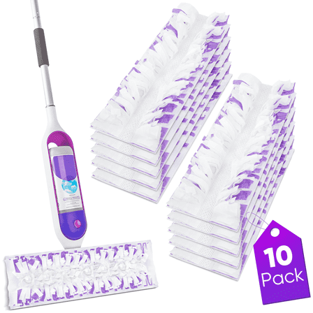 SUGARDAY 10 Pack Disposable Mop Pads Compatible with SwifferPower Mop Pads Replacement Multi-Surface Mopping Pad Refills for Floor Cleaning