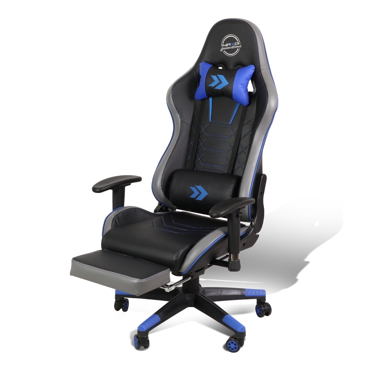 DNA Motoring NRG-RSC-G100BL Fiberglass Frame Recline Adjustable Computer Office Game Chair, Blue