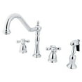 thumbnail image 1 of Kingston Brass KB1791AXBS 8 Inch -18 Inch Wide Spread Kitchen Faucet With Side Sprayer - Polished Chrome, 1 of 2