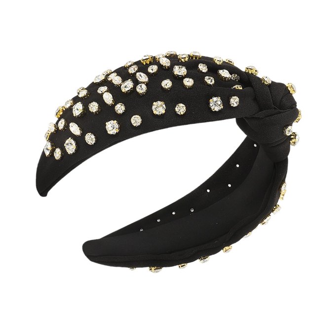 Sparkling Headband Charming Hair Hoop Gift Jewelry Accesorios de fotografía Rhinestone Headpiece para Holiday Beach Vacation Prom Banquet Negro Hugo tocado de diamantes de imitación