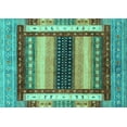 thumbnail image 1 of Ahgly Company Indoor Rectangle Abstract Turquoise Blue Modern Area Rugs, 2' x 3', 1 of 4