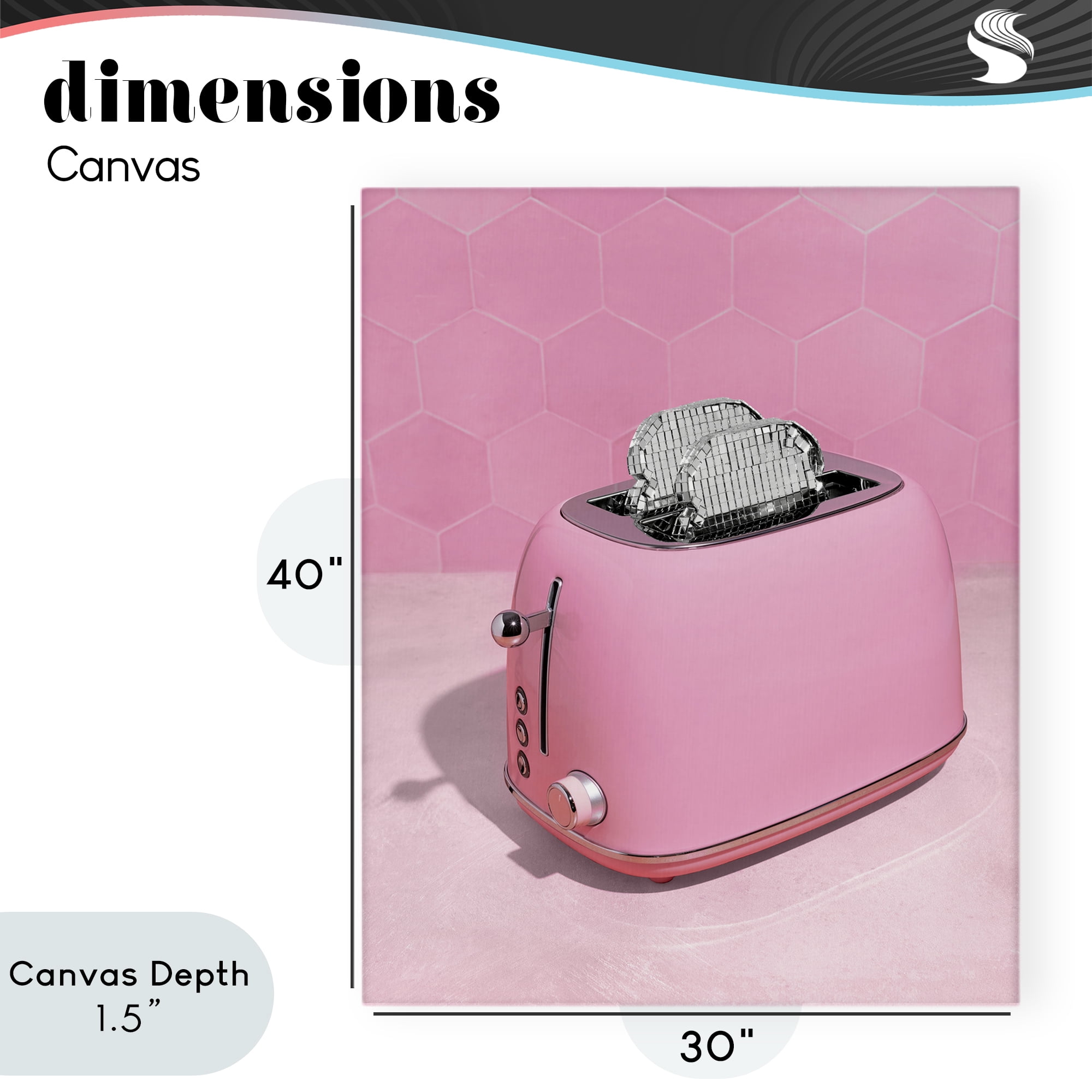 Stupell Industries Disco Toaster over Pink Canvas Wall Art, design by LISH Creative