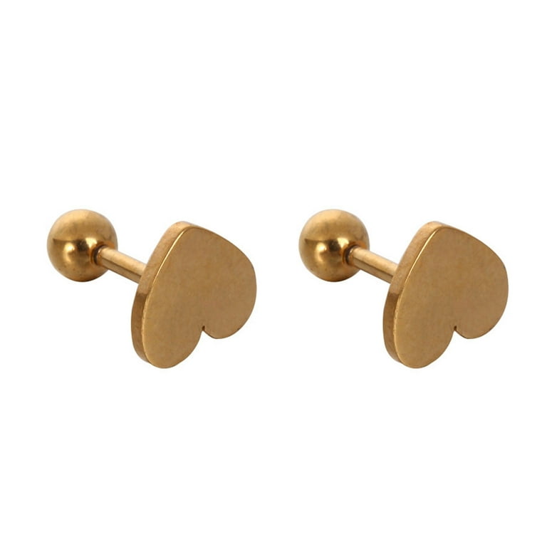 Bar Screw Back Earrings Gold Plated