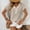 Beige, variant on Women's Tops Short Sleeve Striped Button V-Neck Knitted Sweater Shirts Trendy Cute Dressy Casual Loose Fit Pullover Blouses