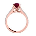 thumbnail image 4 of Aonejewelry 1.20 Ct. Halo Unique Design Created Ruby and Diamond Engagement Ring Crafted In 14k Solid Rose Gold, 4 of 4