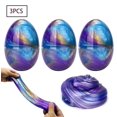 thumbnail image 2 of Fluffy Galaxy Slime 3-pack Slime Egg-shaped Slime Diy Slime Good Stress Reliever Toy For Kids, 2 of 4