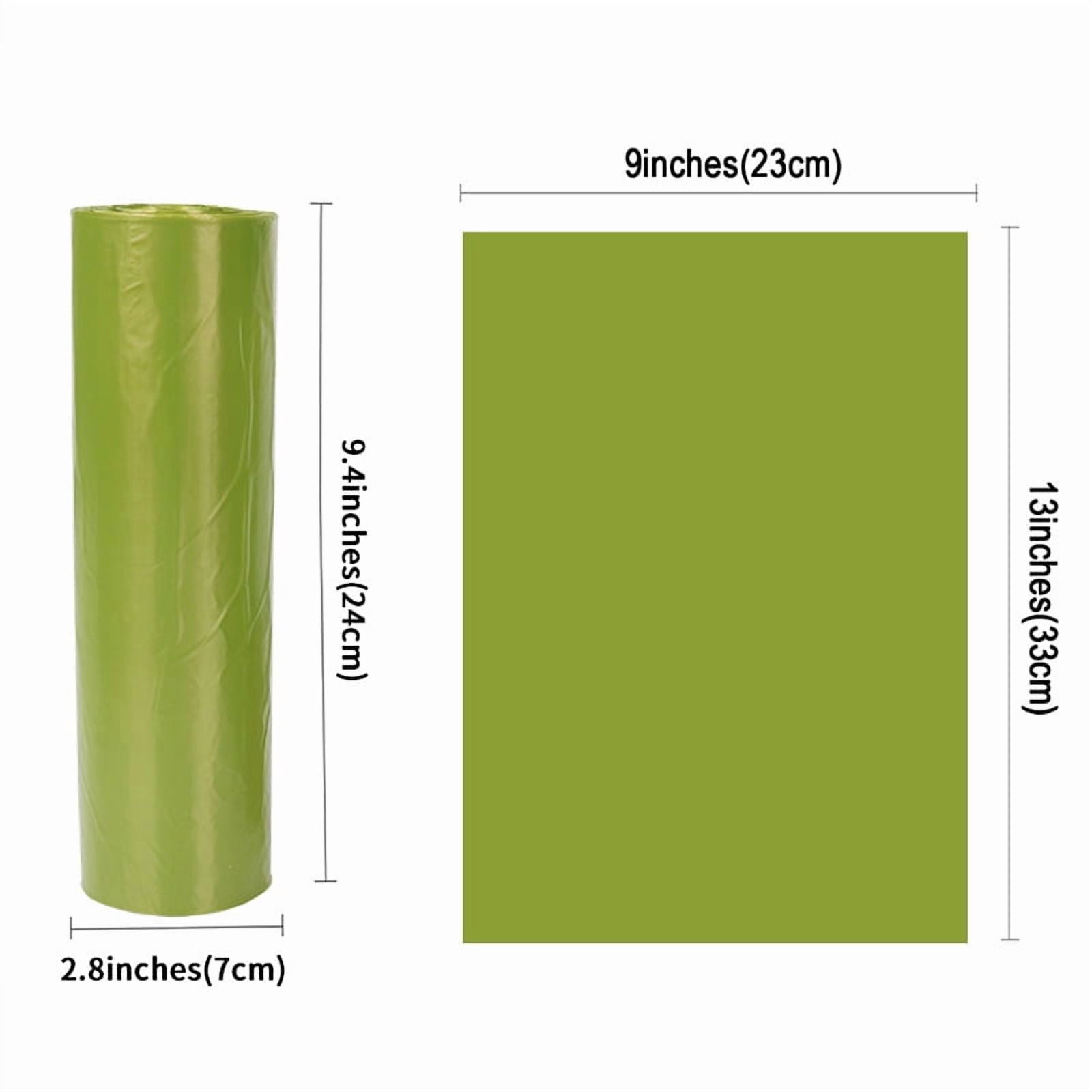 Dog Poop Bags with Dispenser Box, 300 Count Large Single Roll, Extra Thick 1.5 Microns Leak-Proof Pet Waste Bags, Sustainable HDPE Doggy Bags for Large & Small Breeds, 9" x 13" Heritage Forest Green