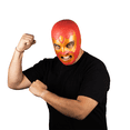 thumbnail image 4 of Mascara Luchador Rojo Dorado Futbol Estadio Disfraz Fan  Aficion Mundial, 4 of 7