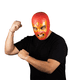 thumbnail image 4 of Mascara Luchador Rojo Dorado Futbol Estadio Disfraz Fan  Aficion Mundial, 4 of 7