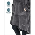 thumbnail image 5 of Bare Homey Adult Size Microplush Wearable Blanket, Round Trapezoid Pocket, Forged Iron Gray, 5 of 8