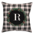 thumbnail image 2 of Creative Products Black Plaid Monogram Wreath - R 18x18 Spun Poly Pillow, 2 of 3