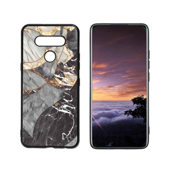 Compatible with LG K51 Phone Case, Marble-Custom32 Case Men Women, Flexible Silicone Shockproof Case for LG K51
