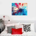thumbnail image 3 of Creowell  Canvas Wall Art Blue Color Pattern Wall Artwork Modern Home Decor Wall Art Living Room Canvas Frame Art Prints Wood Wall Decor Canvas Art Wall Hanging Decor Ready to Hang-20x16 Inch, 3 of 3