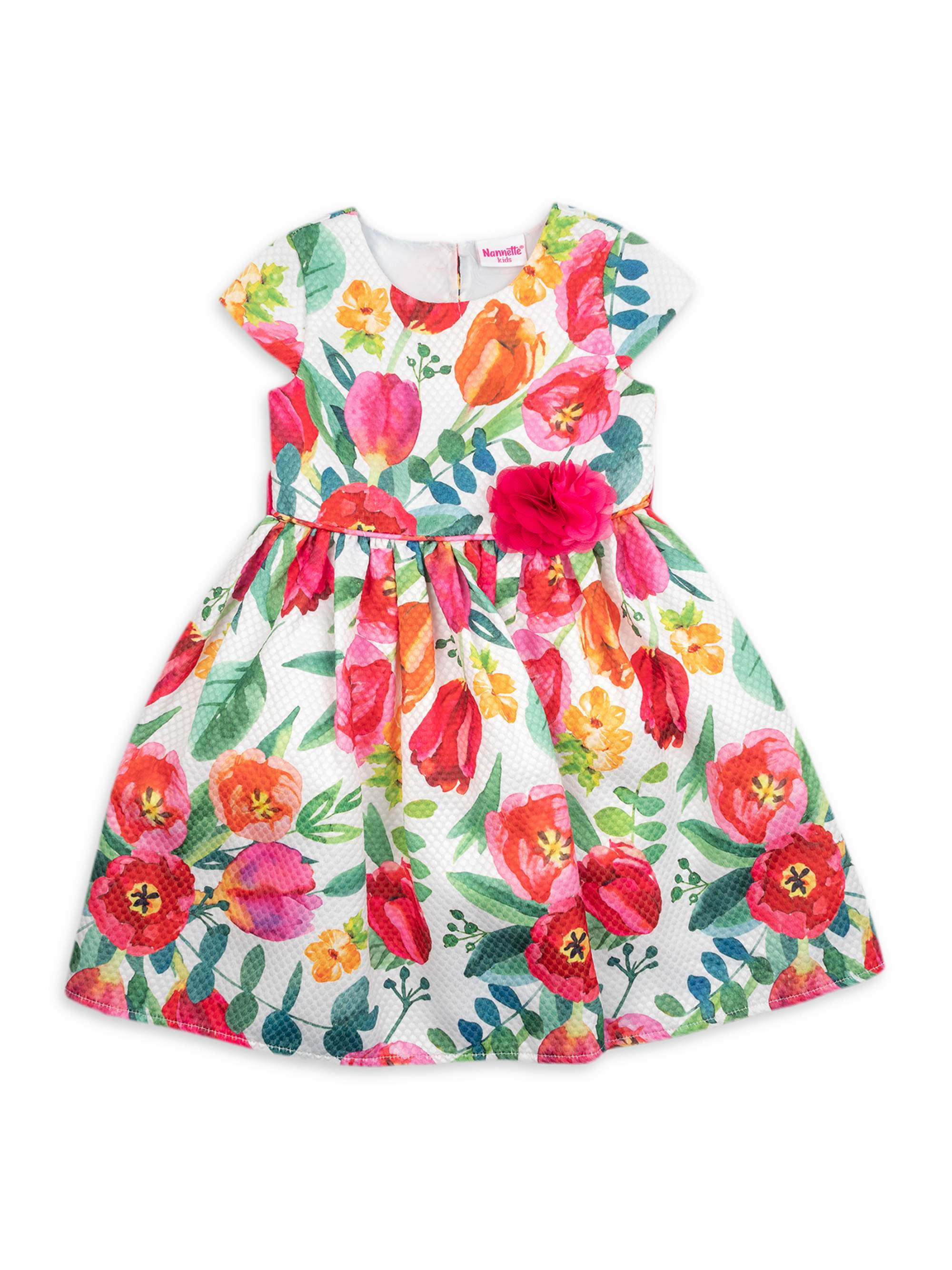 Nannette Girls 4-6X Printed Pique Easter Dressy Dress With Back Heart ...