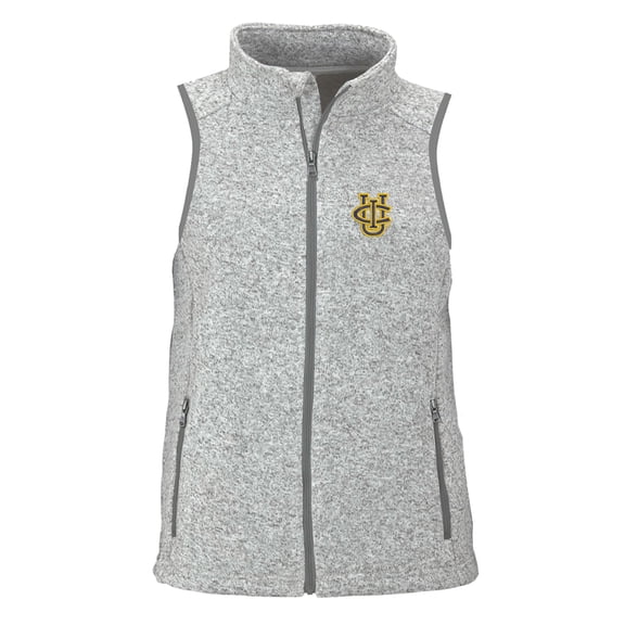 Women's Heather Gray UC Irvine Anteaters Summit Fleece Full Zip Sweater Vest