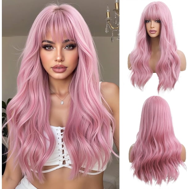 Yanonmyfd Black Wigs for Women Long Wig with Bangs Natural Straight Wigs Synthetic Hair Heat Resistant Wigs for Daily Party Cosplay Wear