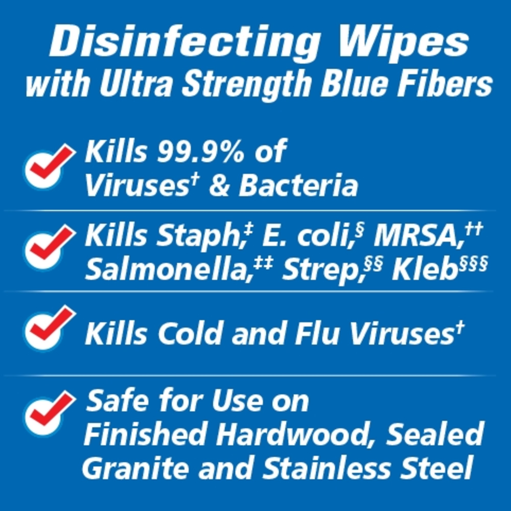 Clorox Disinfecting Wipes with Ultra Strength Blue Fibers, Crisp Lemon - 1 Canister - 65 Wipes - image 3 of 7