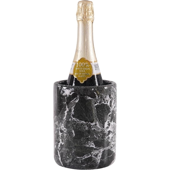 Radicaln Marble Wine Chiller Bucket 6.5 inches Black Handmade Beverage Cooler and Champagne bucket for Bar Accessories, Ideal Wine Bottle Holder and Small Cooler for Home Decoration
