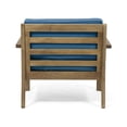 thumbnail image 5 of Noble House Ayaan Outdoor Acacia Wood Club Chairs with Cushions, Set of 2, Brushed Light Brown and Dark Teal, 5 of 12