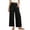 Black #070, variant on Linen Palazzo Pants for Women Wide Leg Smocked High Waist Casual Loung Trousers Beach Travel Vacation Drawstring Harem Pants with Pockets Black 2XL