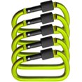 thumbnail image 2 of Set Of 5 Large Screw Carabiners For Attaching Equipment, Aluminium, 8 Cm, Light Green, Black, Set Of 5., 2 of 4