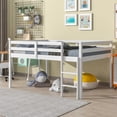 thumbnail image 2 of Hassch Full Size Low Loft Bed with Guardrail & Ladder, Spacious Under-Bed Storage Space, Pine Wood Bed Frame for Apartment Dorminature, White, 2 of 6