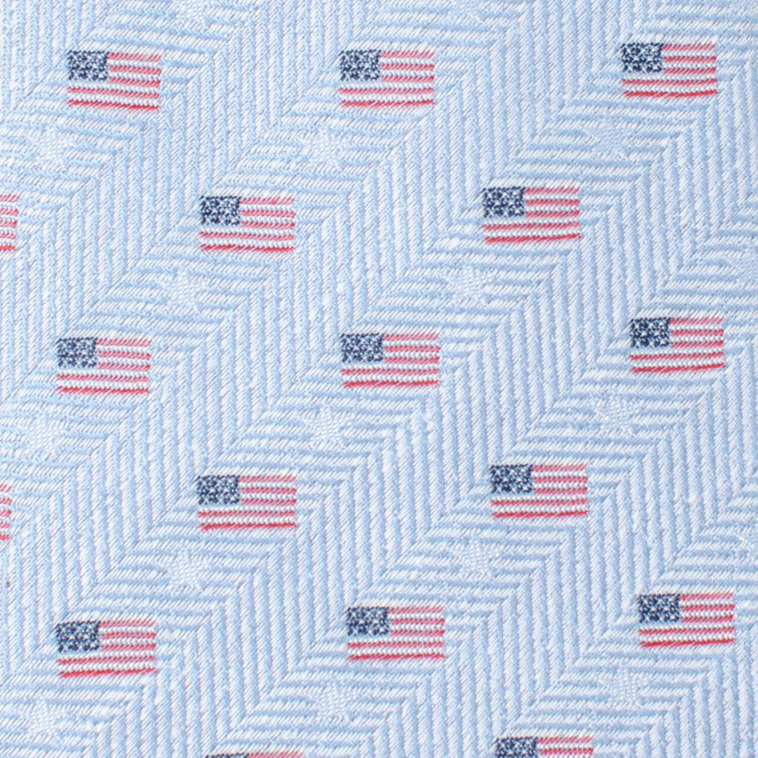 Light Blue American Flag Men's Tie