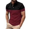 thumbnail image 2 of CONROSES Mens Short Sleeve Polo Shirts Patchwork Color Collared Polo Shirt for Men Casual Golf Shirts, 2 of 3
