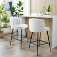 thumbnail image 2 of Set of 2 Upholstered Counter Height Barstools with Full Back and Metal Legs, Modern Chairs for Kitchen Island, 2 of 11