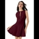 thumbnail image 1 of Vestido Mini Sin Mangas de Corte A para Mujer, de Verano, con Lazo, para Fiesta en Club, con Cremallera Corta Vino Tinto XS, 1 of 10