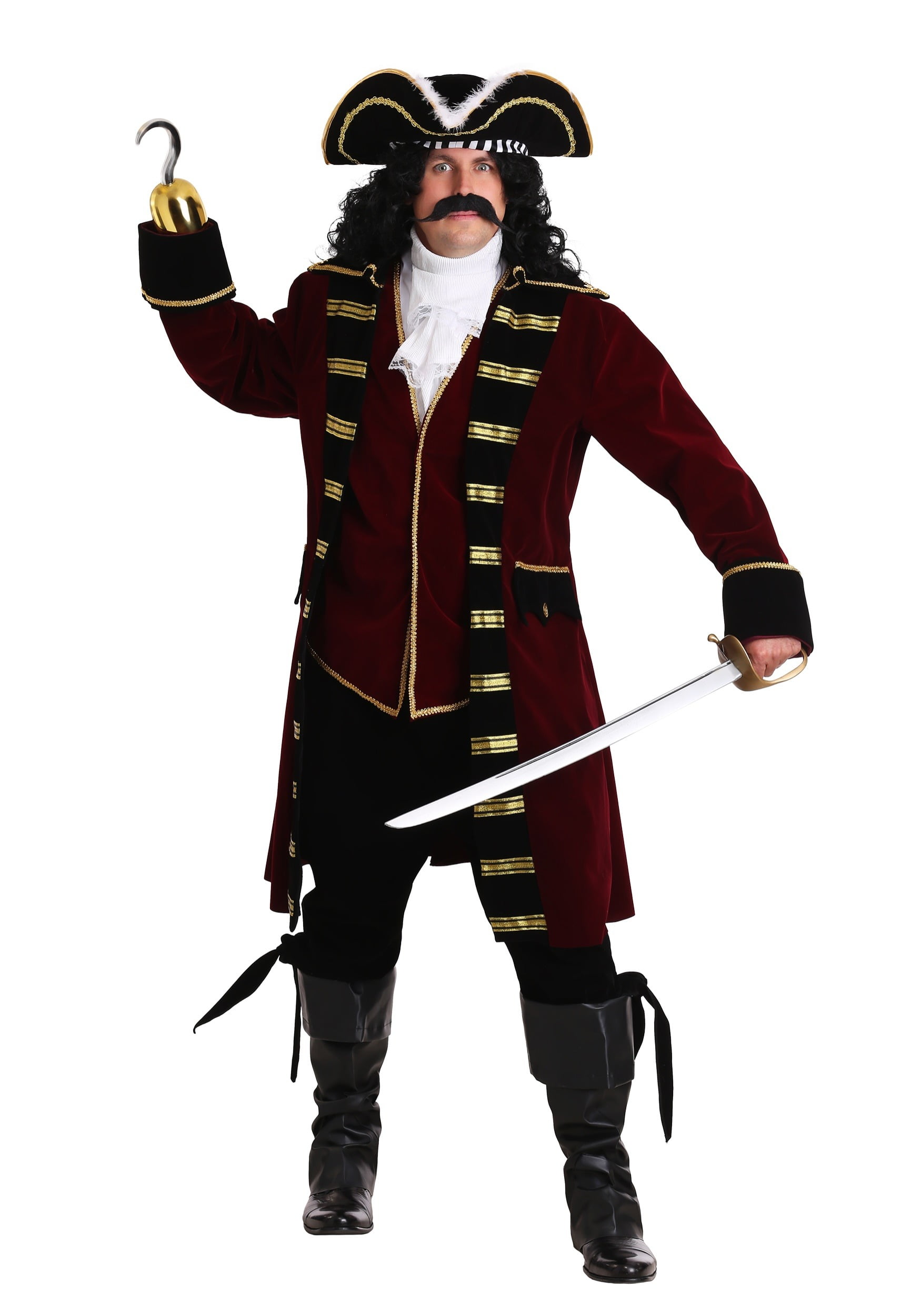 Plus Size Deluxe Captain Hook Costume for Men 