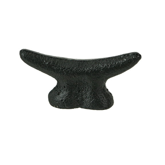 Zeckos Black Cast Iron Nautical Boat Cleat Drawer Pulls Set of 6