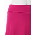 thumbnail image 3 of Doublju Women's High Waist Elastic Soft Flare Flowy Midi Skirt (Plus Size Available), 3 of 4