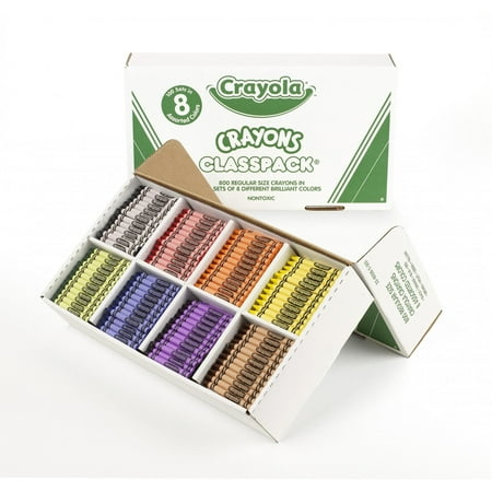 Crayola Bulk Pack Classic Crayons Classpack, 8 Colors, 800-Count