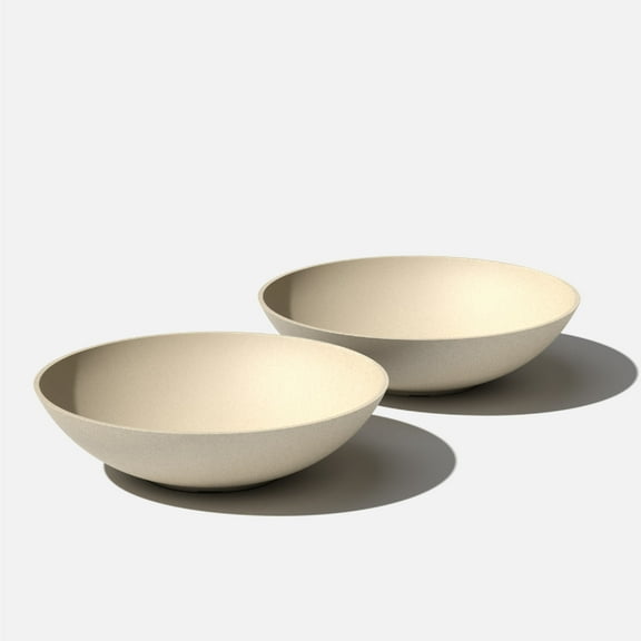 Veradek Mason Series Lane Bowl 24" Plastic-Stone Planter 2-Pack Sand