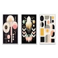 thumbnail image 2 of Designart "Retro Pastel Dimensional Abstract Geometrics" Modern Geometric Framed Wall Art Set Of 3 - Pink Abstract Frame Gallery Wall Set For Home Decor, 2 of 6