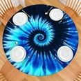 thumbnail image 2 of Blue Tie Dye Mandala Pattern Round Fitted Tablecloth with Elastic Edge,Dining Table Cover Waterproof,Outdoor Round Tablecloth for Camping,Dining,Indoor and Outdoor, 2 of 7
