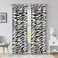 thumbnail image 2 of Animals Zebra Print Curtain, Room Darkening Thermal Insulated Blackout Fashion Black White Window Drapes with Grommets for Living, Dining, Bedroom,Set of 2 Panels-52"W x 63"L (Pack of 2), 2 of 7