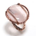 thumbnail image 2 of Rose Quartz Gemstone Wire Wrapped Handcrafted Copper Jewelry Ring 8.50" SA 533, 2 of 2