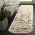 thumbnail image 2 of SAFAVIEH Casablanca Sutton Solid Shag Runner Rug, Beige/Ivory, 2'3" x 8', 2 of 6