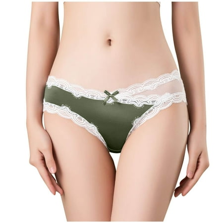 FAIWAD Women s Stretchy Lace Trimmed Underwear Low Waist Seamless Hollow Out Hipster Panty