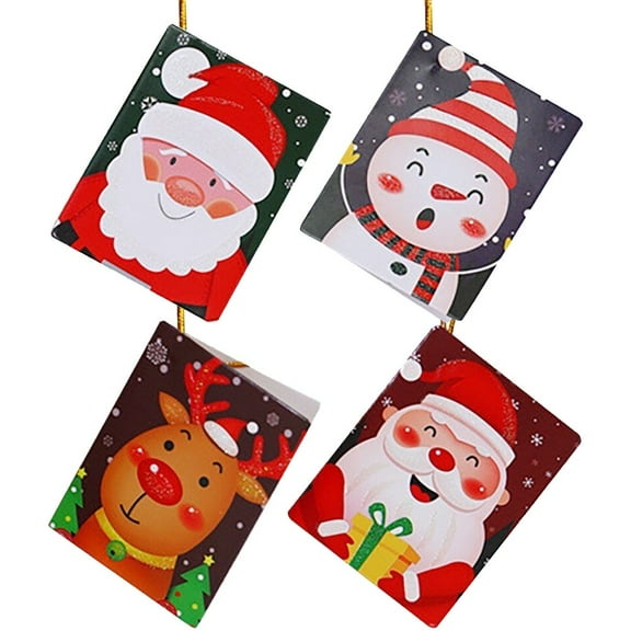 Christmas Tree Decorations 8pcs Christmas Paper Ornaments Set Pendants Christmas Tree Baubles for Xmas Indoor Decor Hanging Crafts Gift Tags