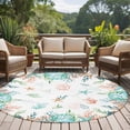 thumbnail image 4 of Round Rug 5Ft Washable Non-Slip, Beach Coastal Circle Area Rugs for Living Room Bedroom, Summer Coral Starfish Nautical Ocean Indoor Floor Mats Carpet Runner for Home Decor Aesthetic, 4 of 8