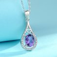 thumbnail image 5 of Collar con colgante de cristal morado plateado JAMW Sencillez, 5 of 5